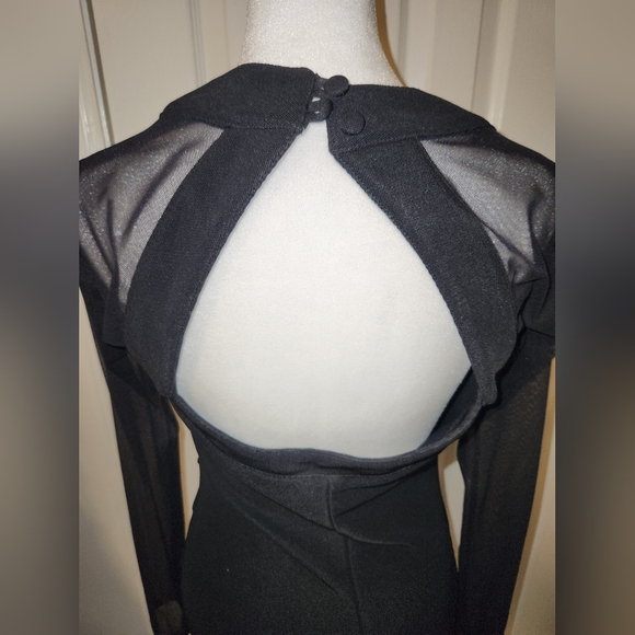 Black mini MODA INTL dress SZ S/8 PTP- 15 .LENGTH 32 INCHES TOP TO BOTTOM - Picture 4 of 6